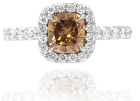 A LEIBISH chocolate diamond halo ring